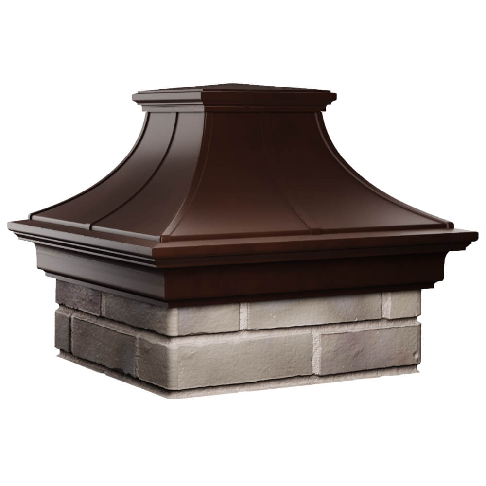 Колпак Zking Монблан Премиум Коричневый на столб 1.5х1.5 кирпича (385х385мм) в Москве фото