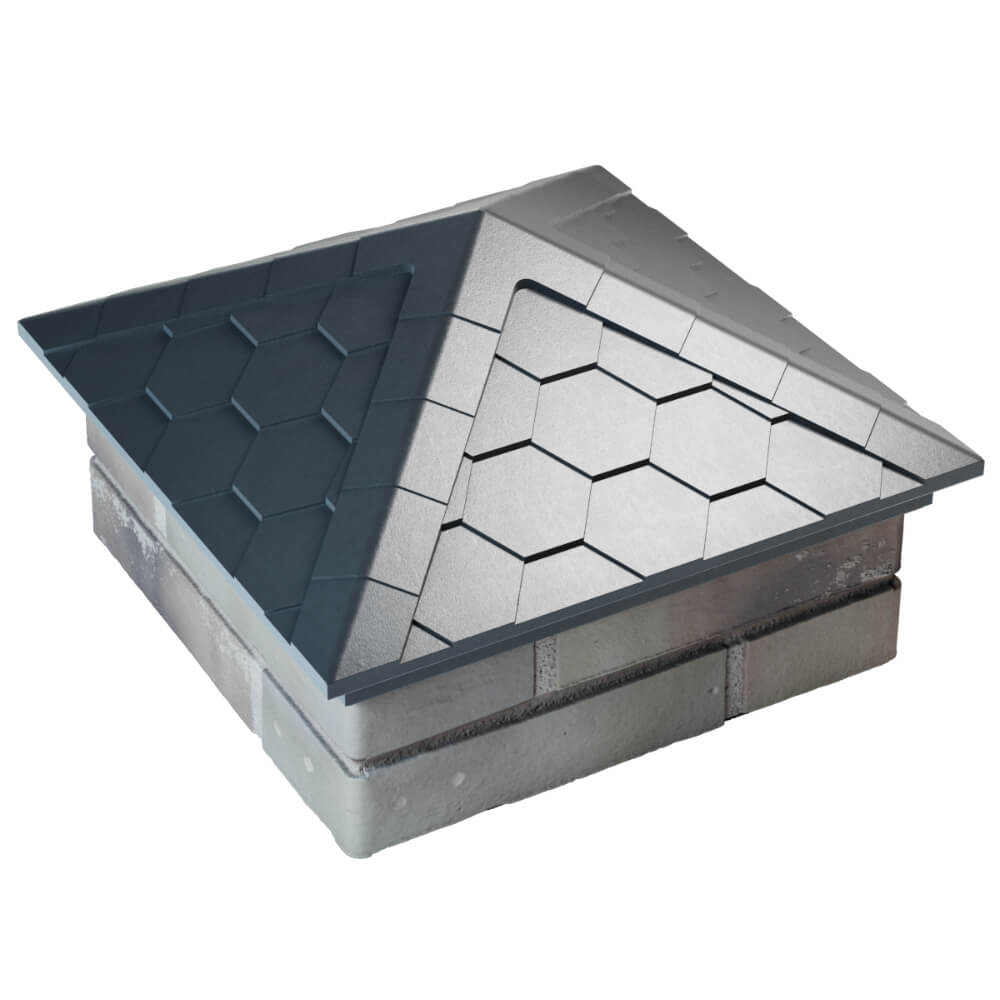 Колпак Zking Эверест Серый на столб 1.5х1.5 кирпича (390х390мм) в Москве фото