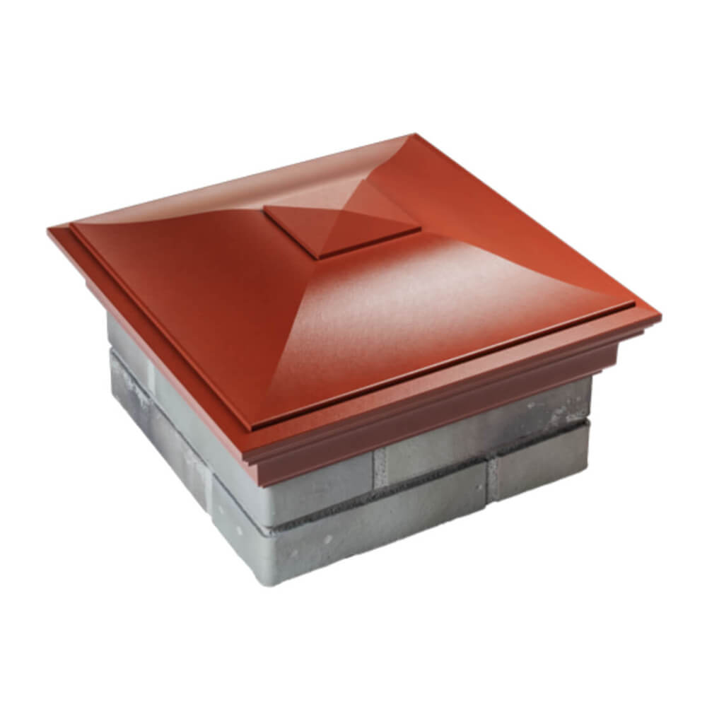 Колпак Zking Монблан Красный на столб 1.5х1.5 еврокирпича 0.7НФ (355х355мм) в Москве фото