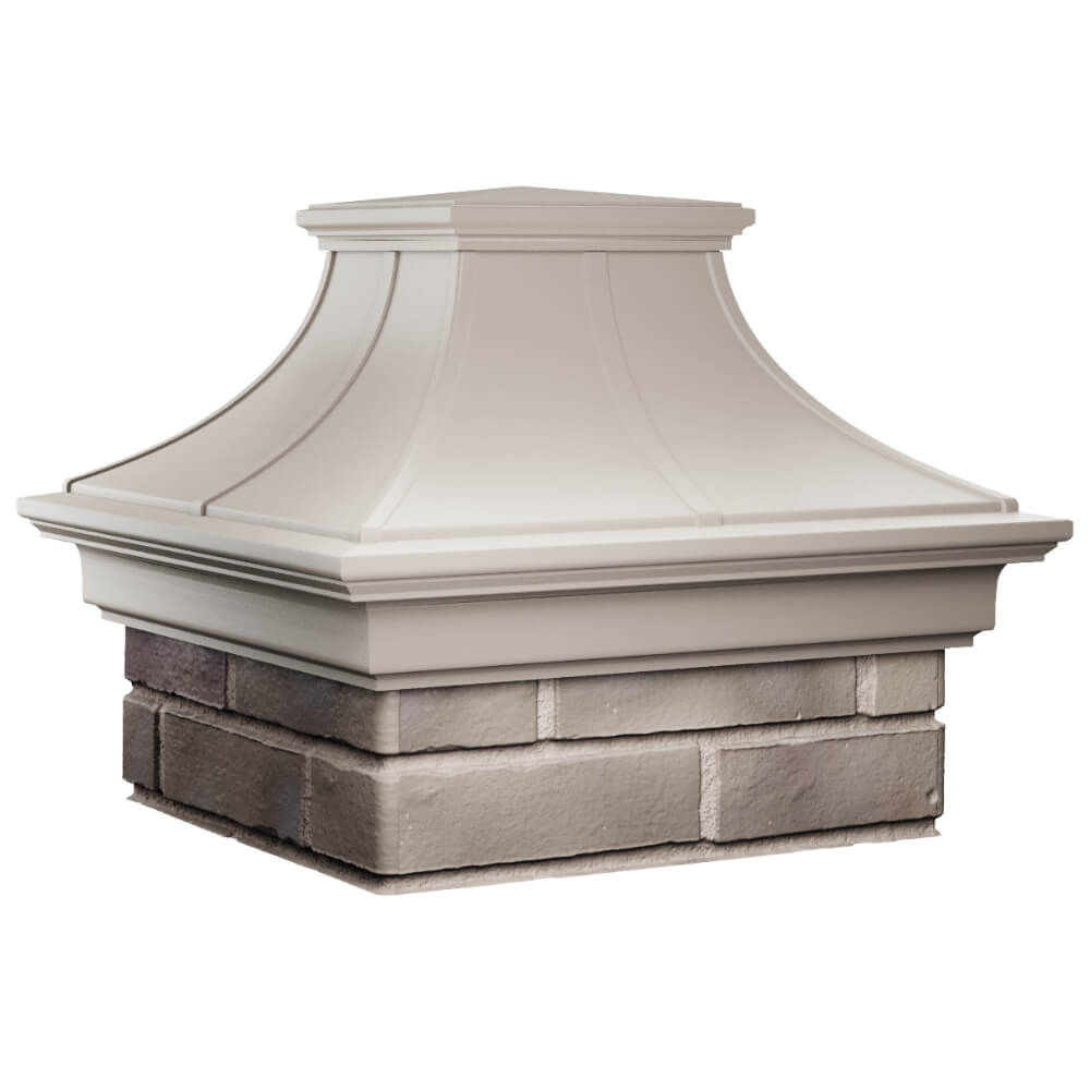 Колпак Zking Монблан Премиум Бежевый на столб 1.5х1.5 кирпича (385х385мм) в Москве фото