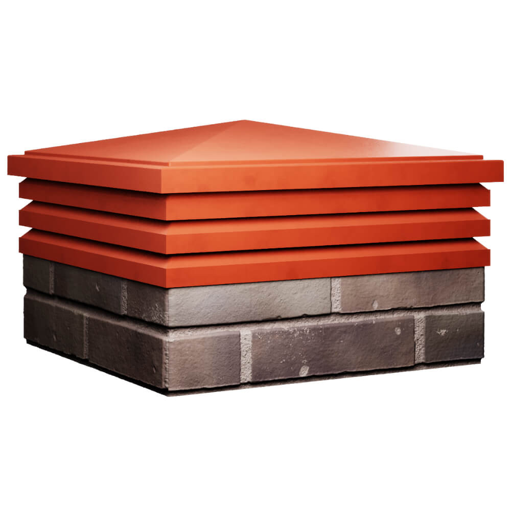 Колпак Zking Бона ХайТек Красный на столб 2х2 кирпича (513х513мм) в Москве фото