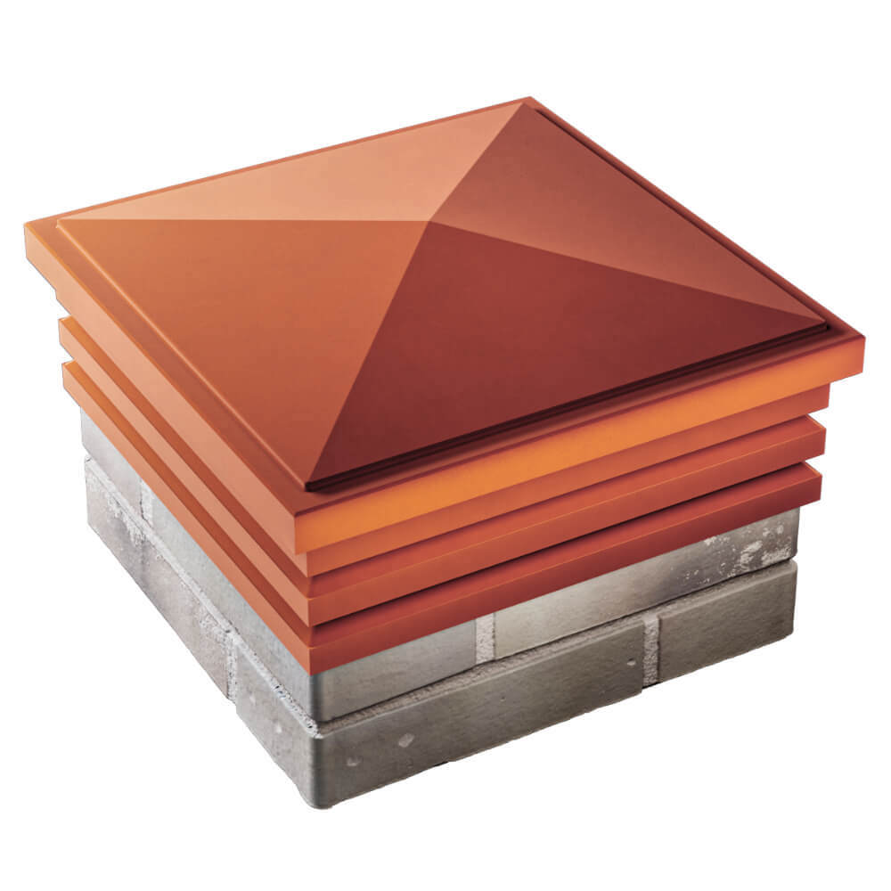 Колпак Zking Бона ХайТек Красный на столб 1.5х1.5 кирпича (385х385мм) в Москве фото