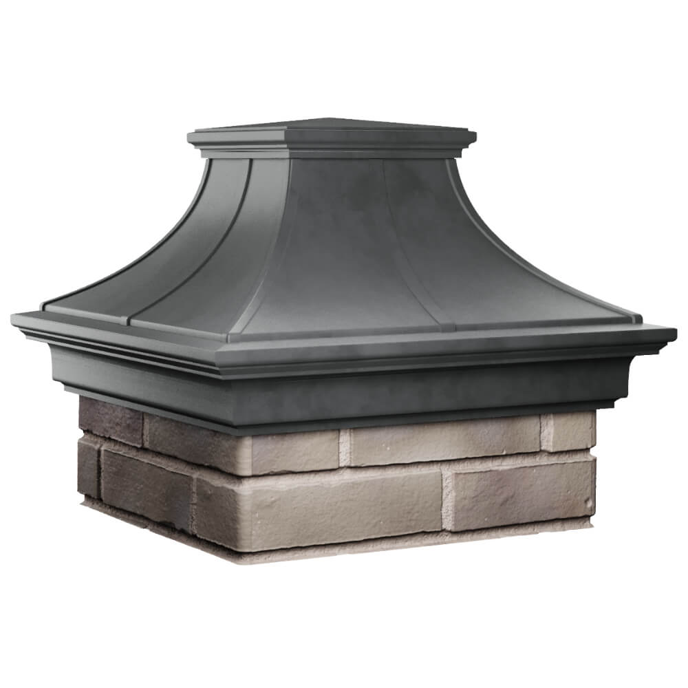 Колпак Zking Монблан Премиум Серый на столб 1.5х1.5 кирпича (385х385мм) в Москве фото