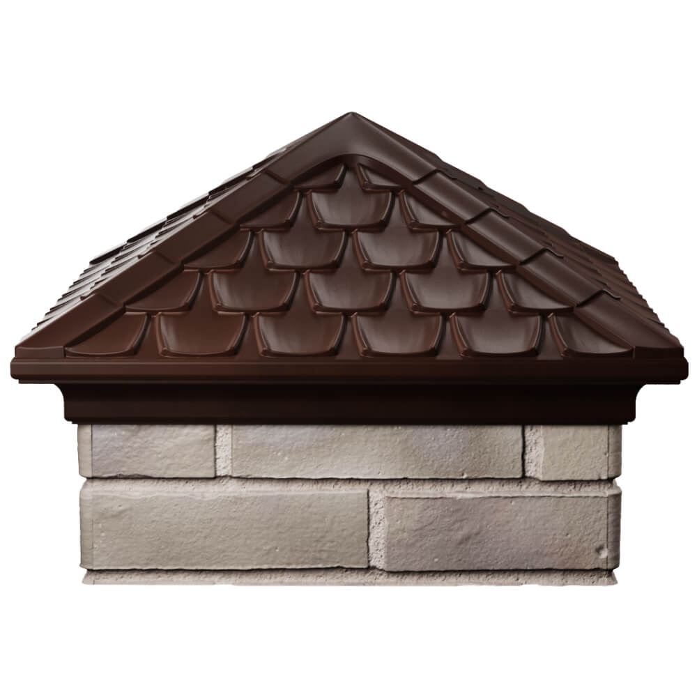 Колпак Zking Эльбрус Коричневый на столб 1.5х1.5 кирпича (385х385мм) Москва фото