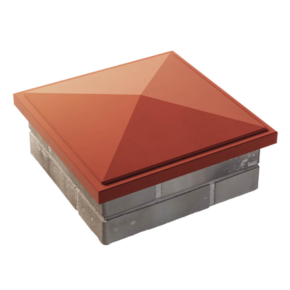 Колпак Zking БонаМоно Красный на столб 1.5х1.5 кирпича (385х385, 400х400мм) в Москве фото