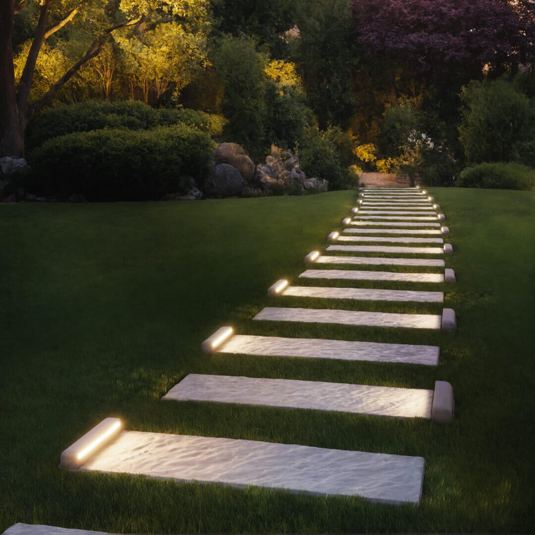 LED Светильник для шаговой плиты STONE Светлая Галька 330х75х98мм в Москве фото