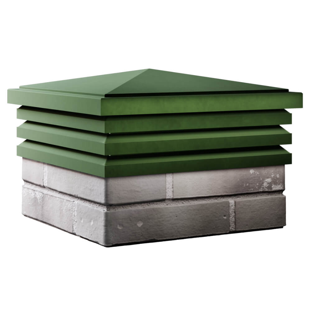 Колпак Zking Бона ХайТек Зеленый на столб 1.5х1.5 кирпича (385х385мм) в Москве фото