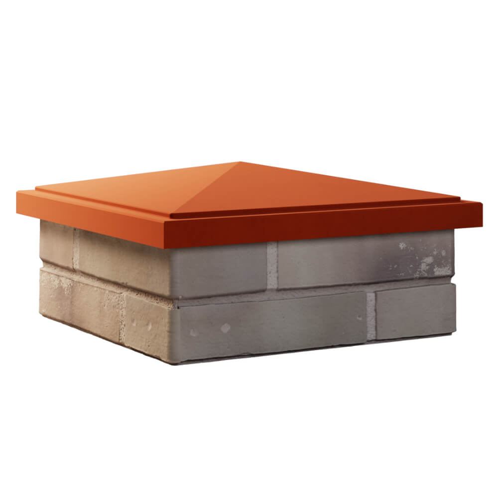 Колпак Zking БонаМоно Красный на столб 1.5х1.5 кирпича (385х385, 400х400мм) в Москве фото