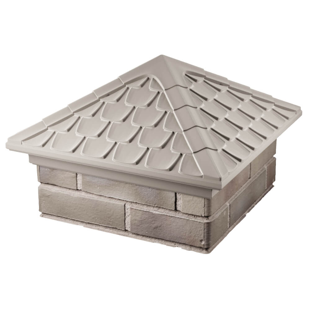 Колпак Zking Эльбрус Бежевый на столб 1.5х1.5 кирпича (385х385мм) в Москве фото