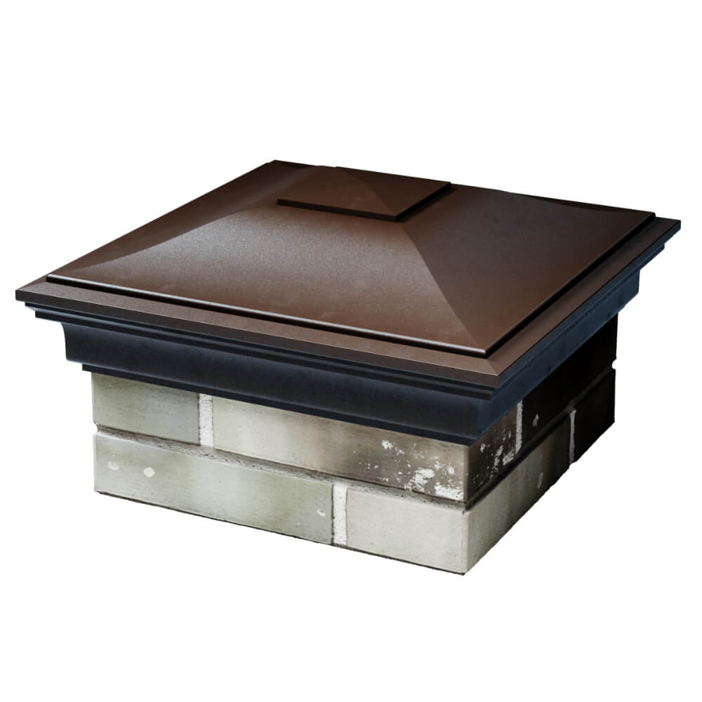 Колпак Zking Монблан Коричневый на столб 1.5х1.5 кирпича (385х385мм) в Москве фото