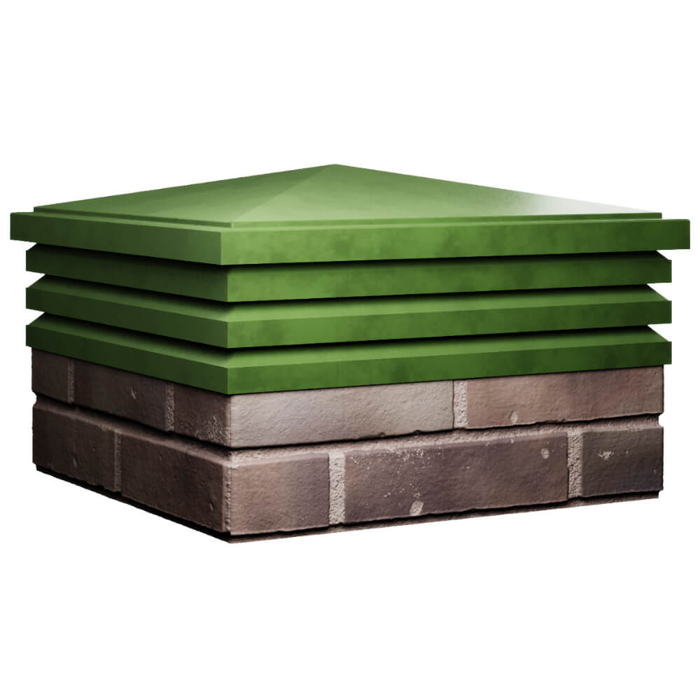 Колпак Zking Бона ХайТек Зеленый на столб 2х2 кирпича (513х513мм) в Москве фото