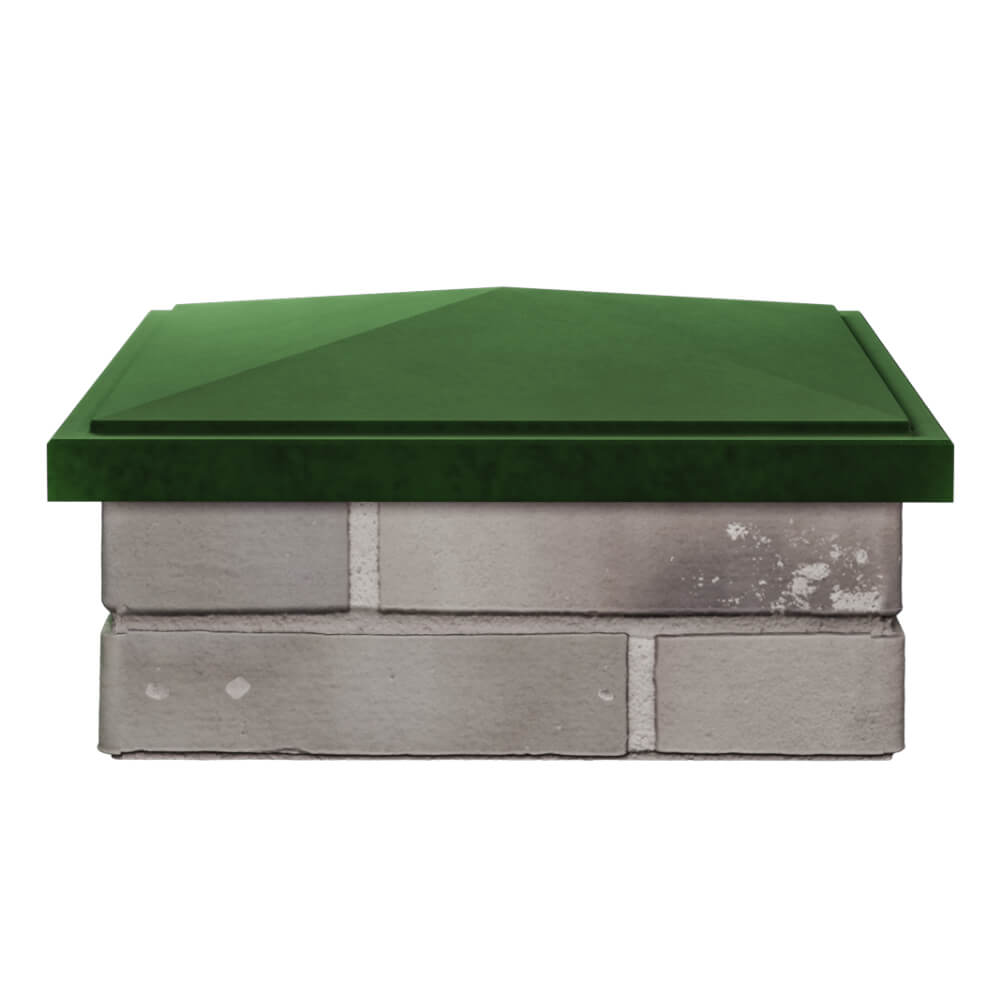 Колпак Zking БонаМоно Зеленый на столб 1.5х1.5 кирпича (385х385, 400х400мм) Москва фото