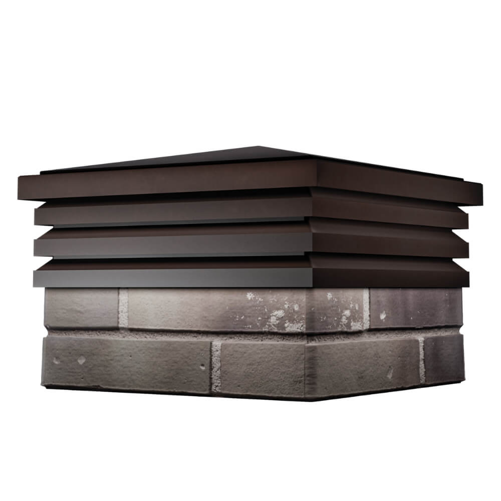 Колпак Zking Бона ХайТек Коричневый на столб 1.5х1.5 кирпича (385х385мм) в Москве фото