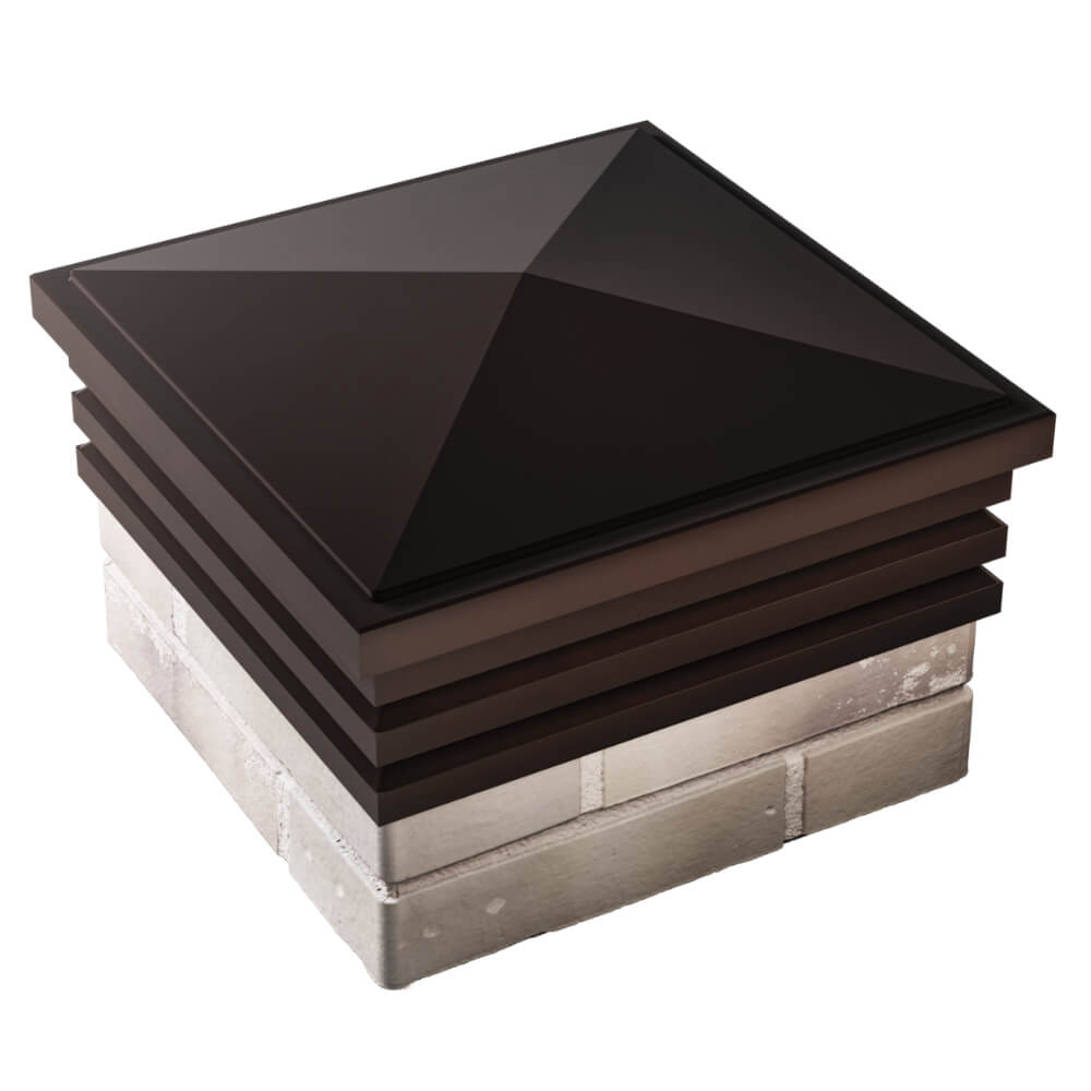 Колпак Zking Бона ХайТек Коричневый на столб 1.5х1.5 кирпича (385х385мм) в Москве фото