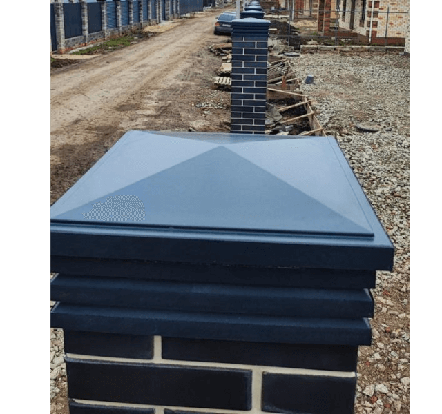 Колпак Zking Бона ХайТек Серый на столб 1.5х1.5 кирпича (385х385мм) в Москве фото