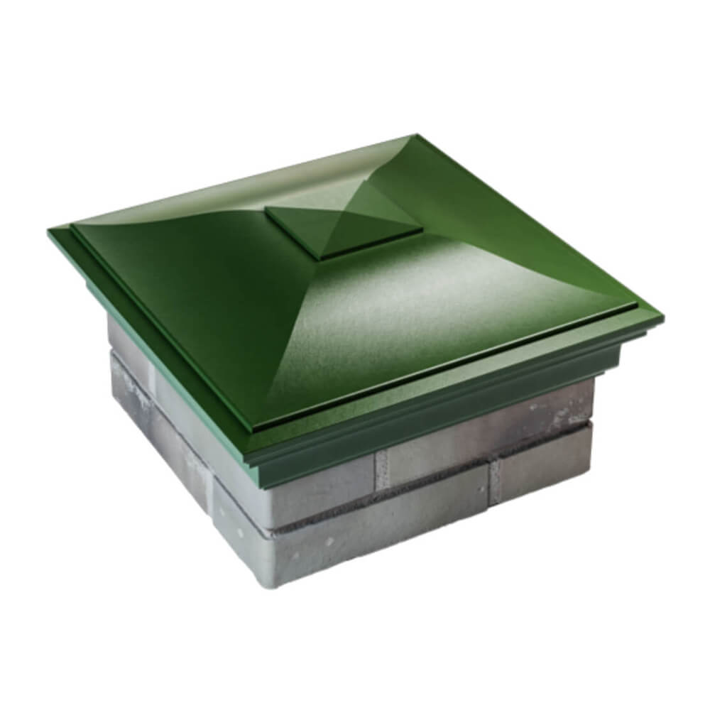 Колпак Zking Монблан Зеленый на столб 1.5х1.5 еврокирпича 0.7НФ (355х355мм) в Москве фото