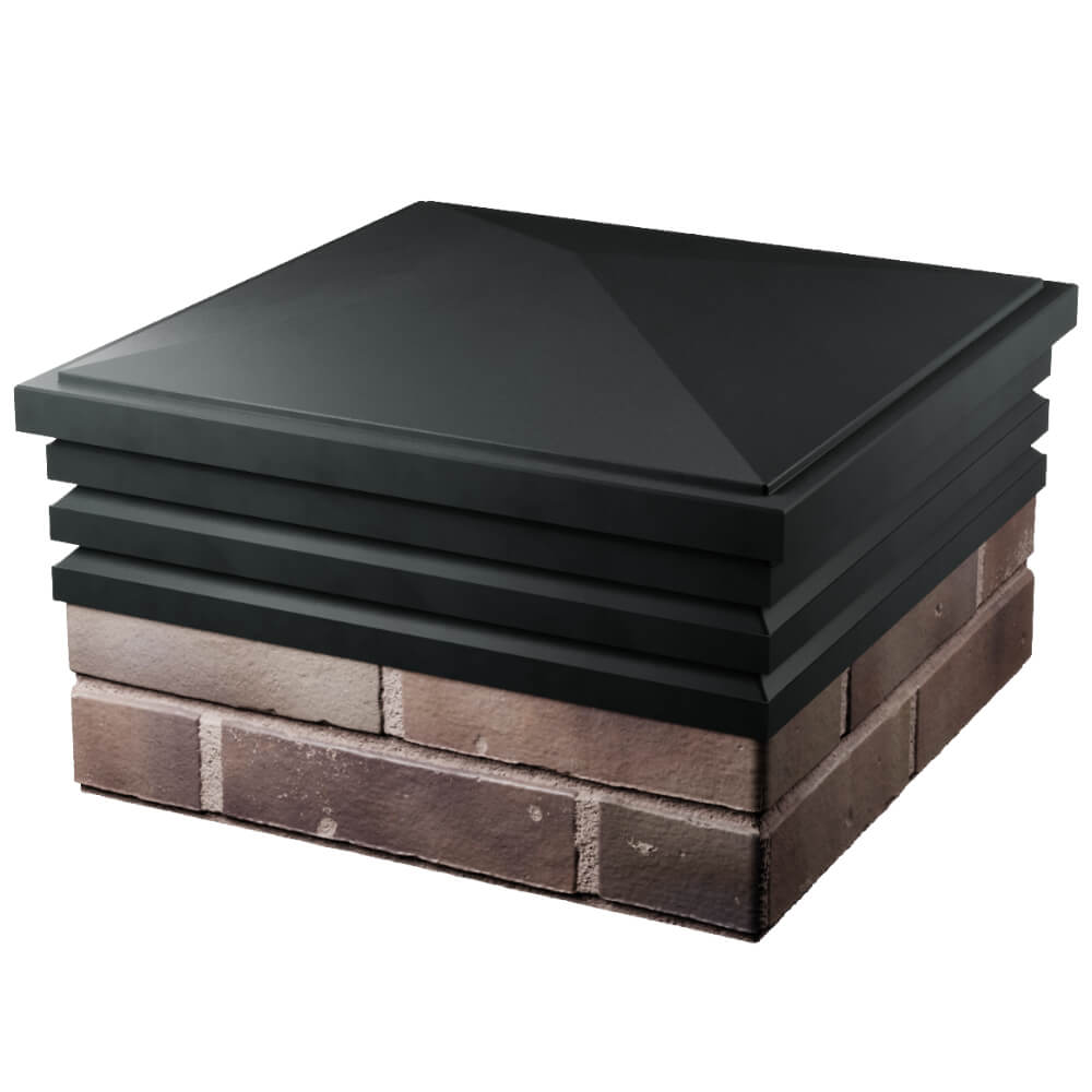 Колпак Zking Бона ХайТек Черный на столб 2х2 кирпича (513х513мм) в Москве фото