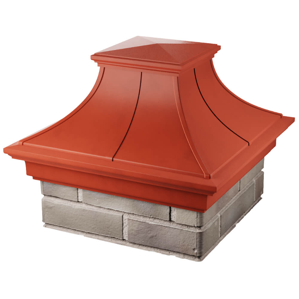 Колпак Zking Монблан Премиум Красный на столб 1.5х1.5 кирпича (385х385мм) в Москве фото