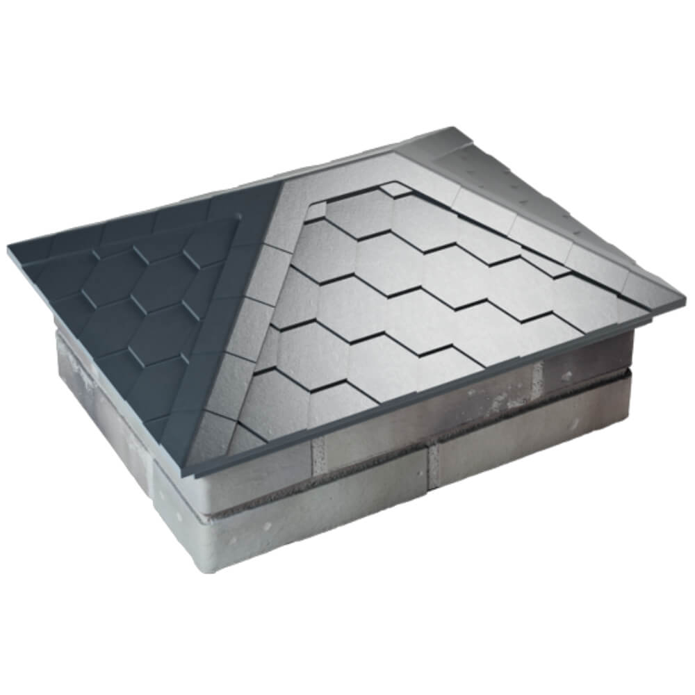 Колпак Zking Эверест Серый на столб 2х1.5 кирпича (520х390мм) Москва фото