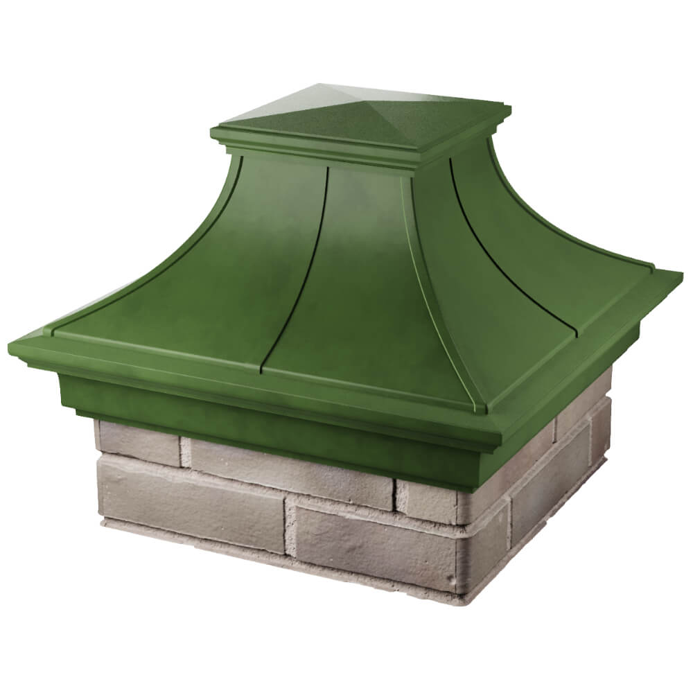 Колпак Zking Монблан Премиум Зеленый на столб 1.5х1.5 кирпича (385х385мм) в Москве фото