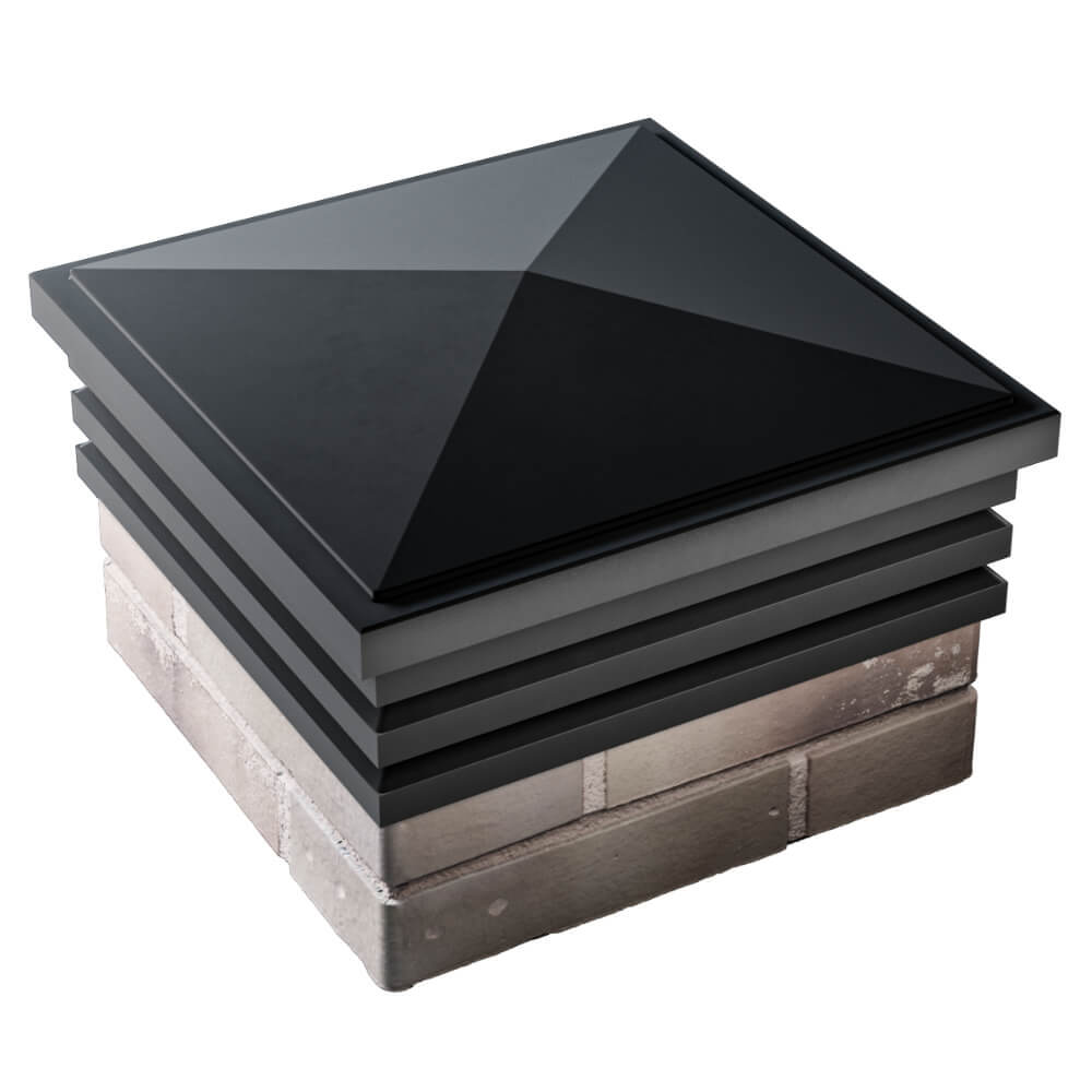 Колпак Zking Бона ХайТек Черный на столб 1.5х1.5 кирпича (385х385мм) в Москве фото