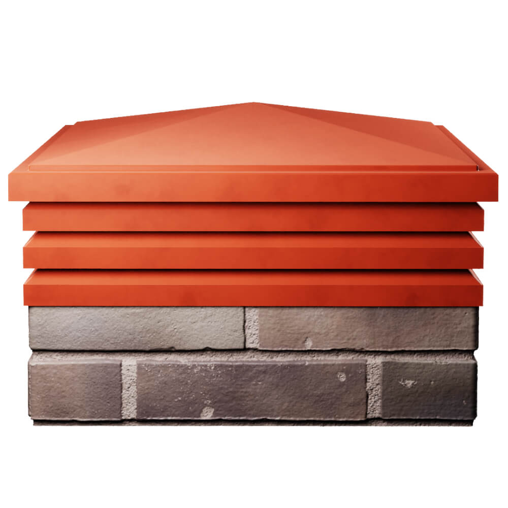 Колпак Zking Бона ХайТек Красный на столб 2х2 кирпича (513х513мм) Москва фото