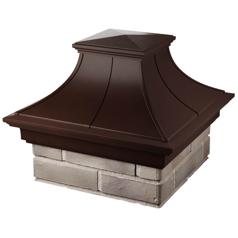 Колпак Zking Монблан Премиум Коричневый на столб 1.5х1.5 кирпича (385х385мм) в Москве фото