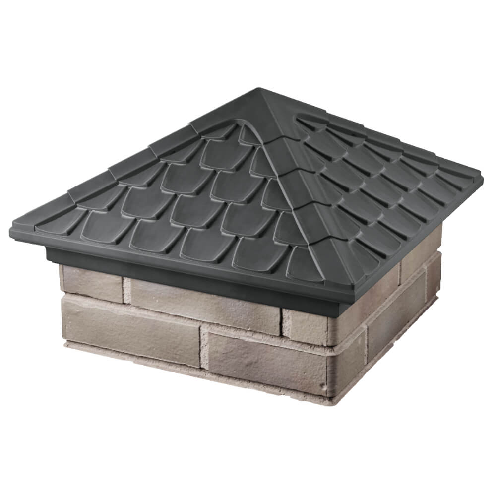 Колпак Zking Эльбрус Серый на столб 1.5х1.5 кирпича (385х385мм) в Москве фото