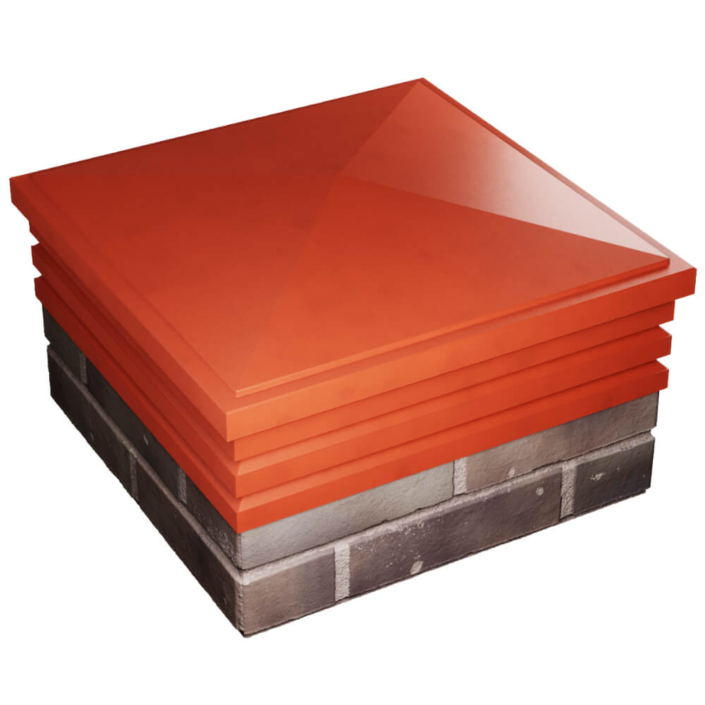 Колпак Zking Бона ХайТек Красный на столб 2х2 кирпича (513х513мм) в Москве фото