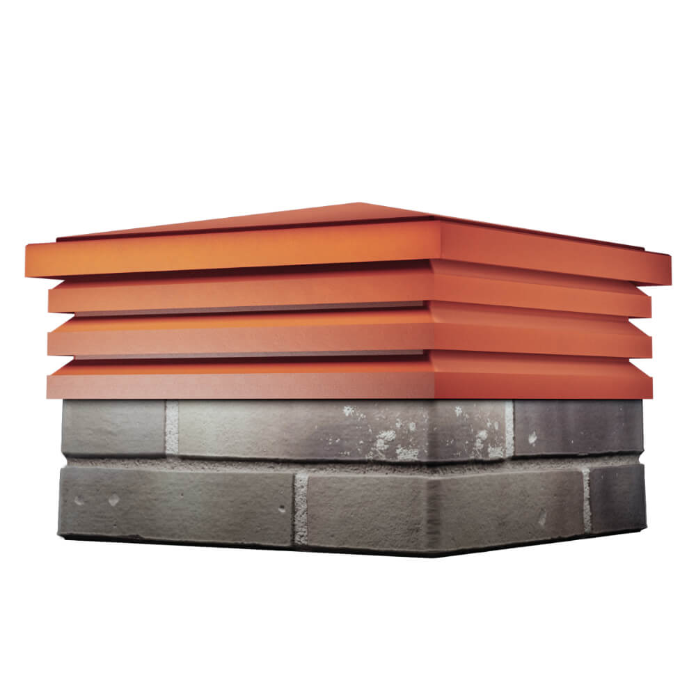 Колпак Zking Бона ХайТек Красный на столб 1.5х1.5 кирпича (385х385мм) в Москве фото