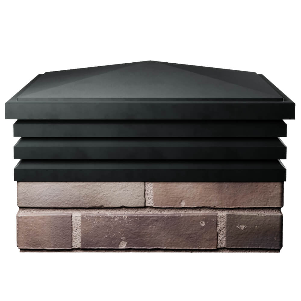 Колпак Zking Бона ХайТек Черный на столб 2х2 кирпича (513х513мм) Москва фото