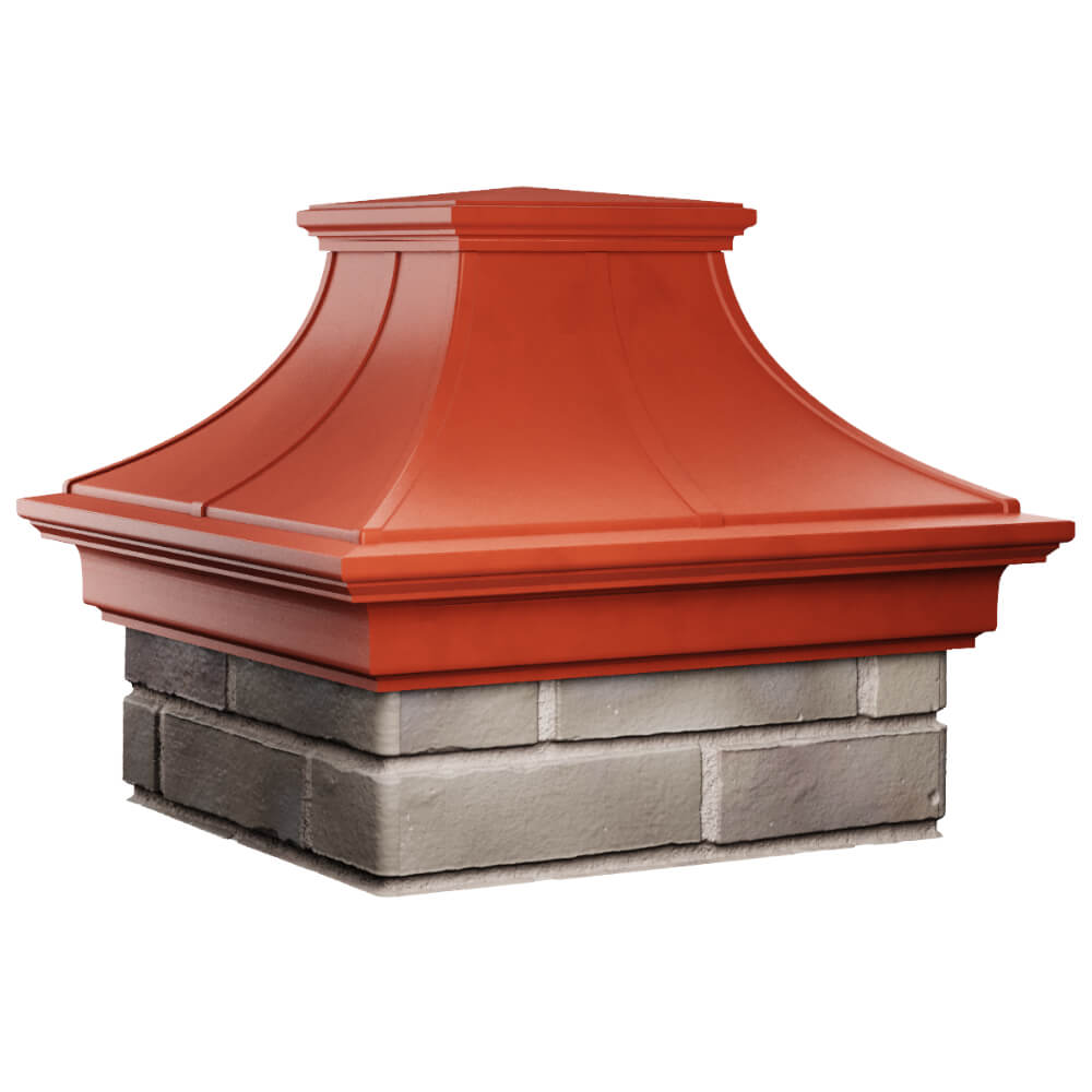 Колпак Zking Монблан Премиум Красный на столб 1.5х1.5 кирпича (385х385мм) в Москве фото