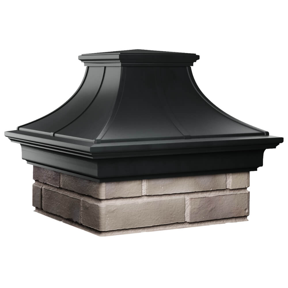 Колпак Zking Монблан Премиум Черный на столб 1.5х1.5 кирпича (385х385мм) в Москве фото