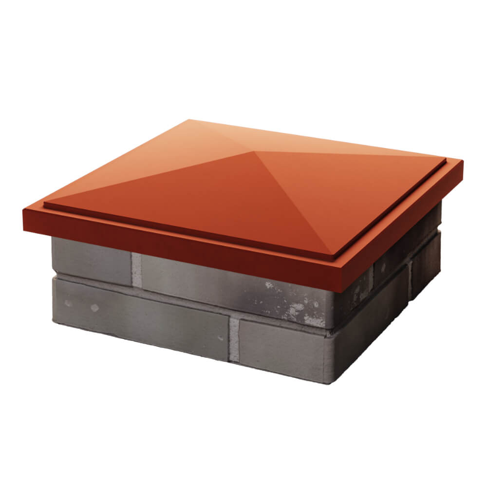 Колпак Zking БонаМоно Красный на столб 1.5х1.5 кирпича (385х385, 400х400мм) в Москве фото