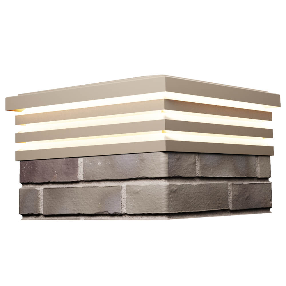 Колпак Zking Бона ХайТек Бежевый на столб 1.5х1.5 кирпича (385х385мм) с подсветкой в Москве фото