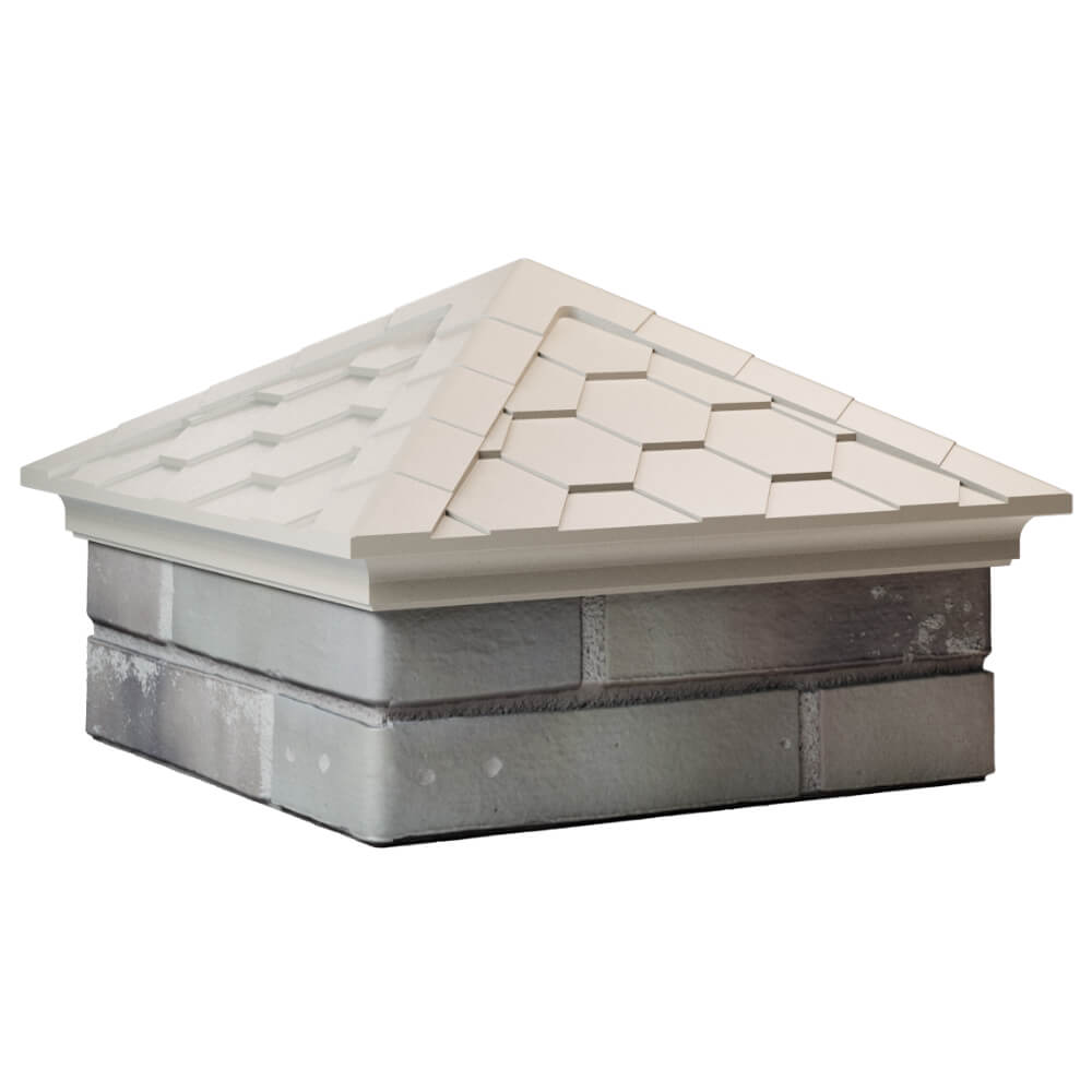 Колпак Zking Эверест Бежевый на столб 1.5х1.5 кирпича (390х390мм) в Москве фото