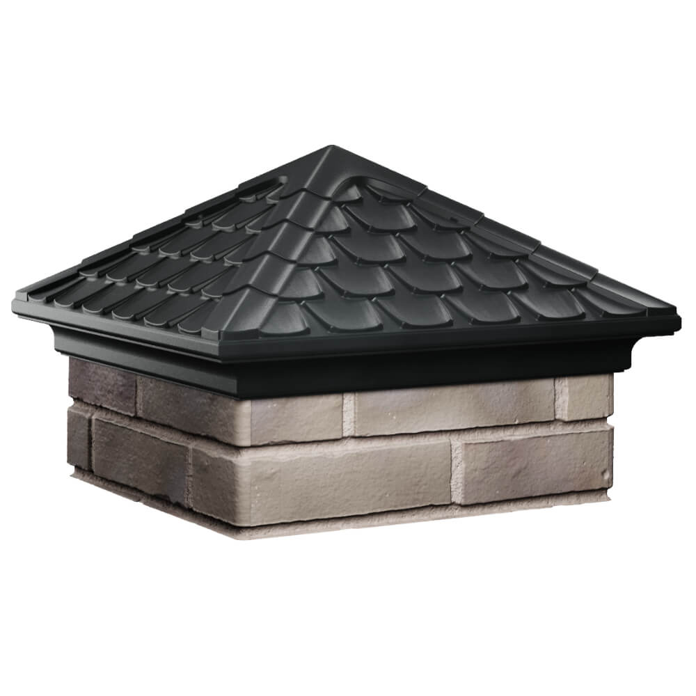 Колпак Zking Эльбрус Черный на столб 1.5х1.5 кирпича (385х385мм) в Москве фото