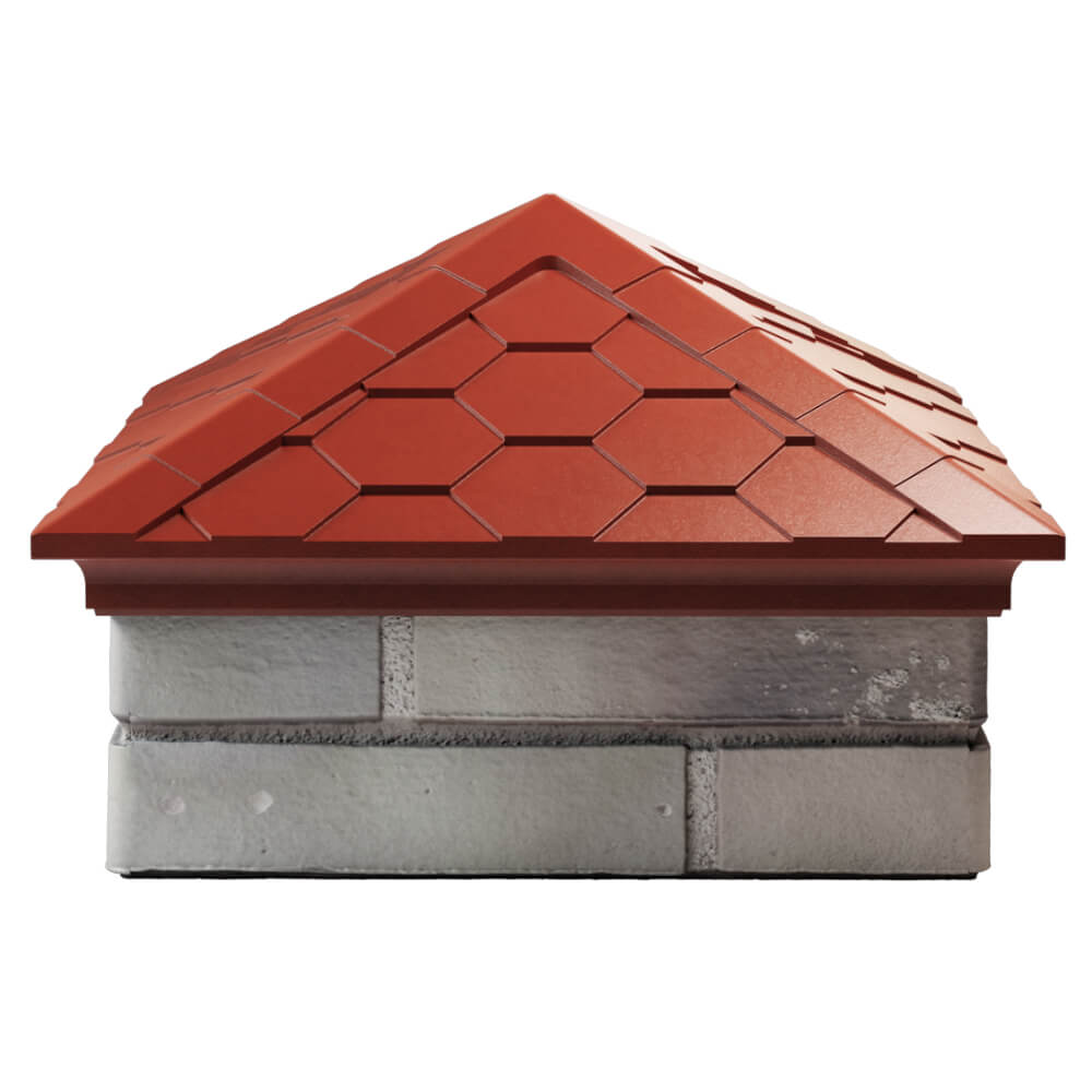 Колпак Zking Эверест Красный на столб 1.5х1.5 кирпича (390х390мм) Москва фото