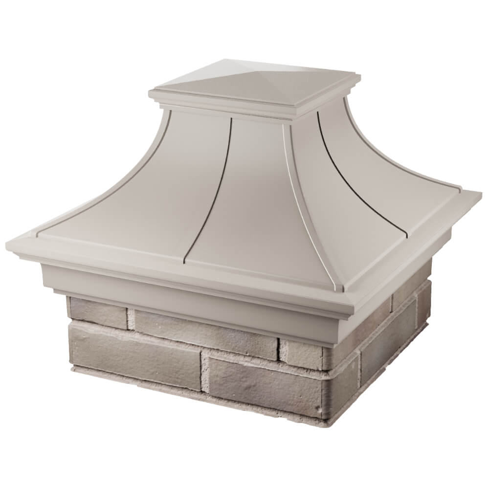 Колпак Zking Монблан Премиум Бежевый на столб 1.5х1.5 кирпича (385х385мм) в Москве фото