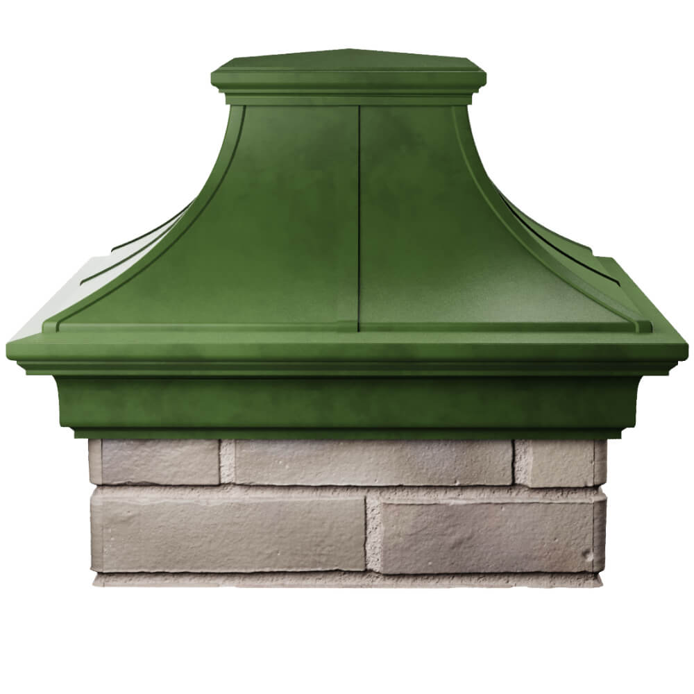 Колпак Zking Монблан Премиум Зеленый на столб 1.5х1.5 кирпича (385х385мм) Москва фото