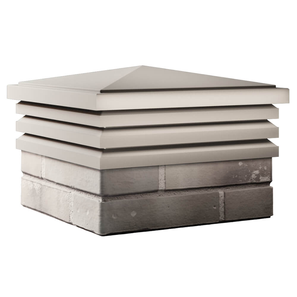 Колпак Zking Бона ХайТек Бежевый на столб 1.5х1.5 кирпича (385х385мм) в Москве фото