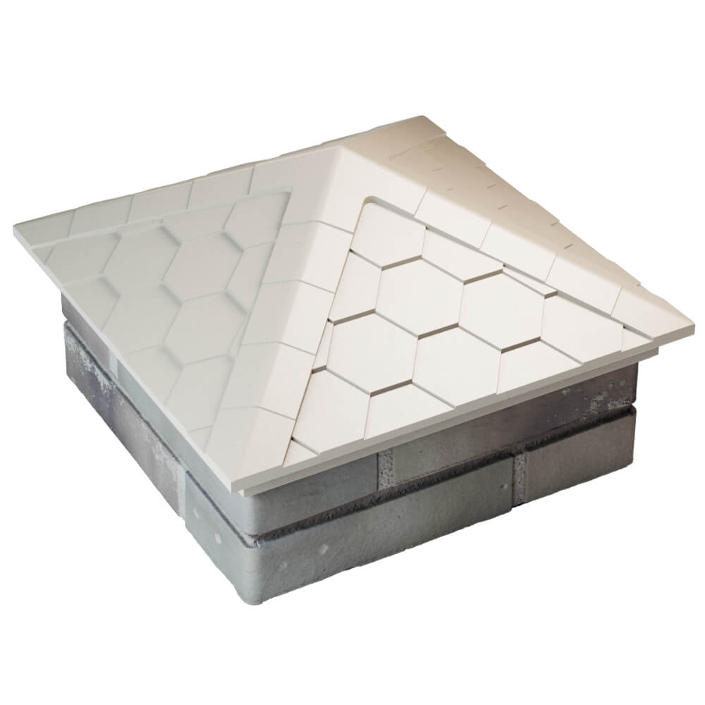 Колпак Zking Эверест Бежевый на столб 1.5х1.5 кирпича (390х390мм) в Москве фото