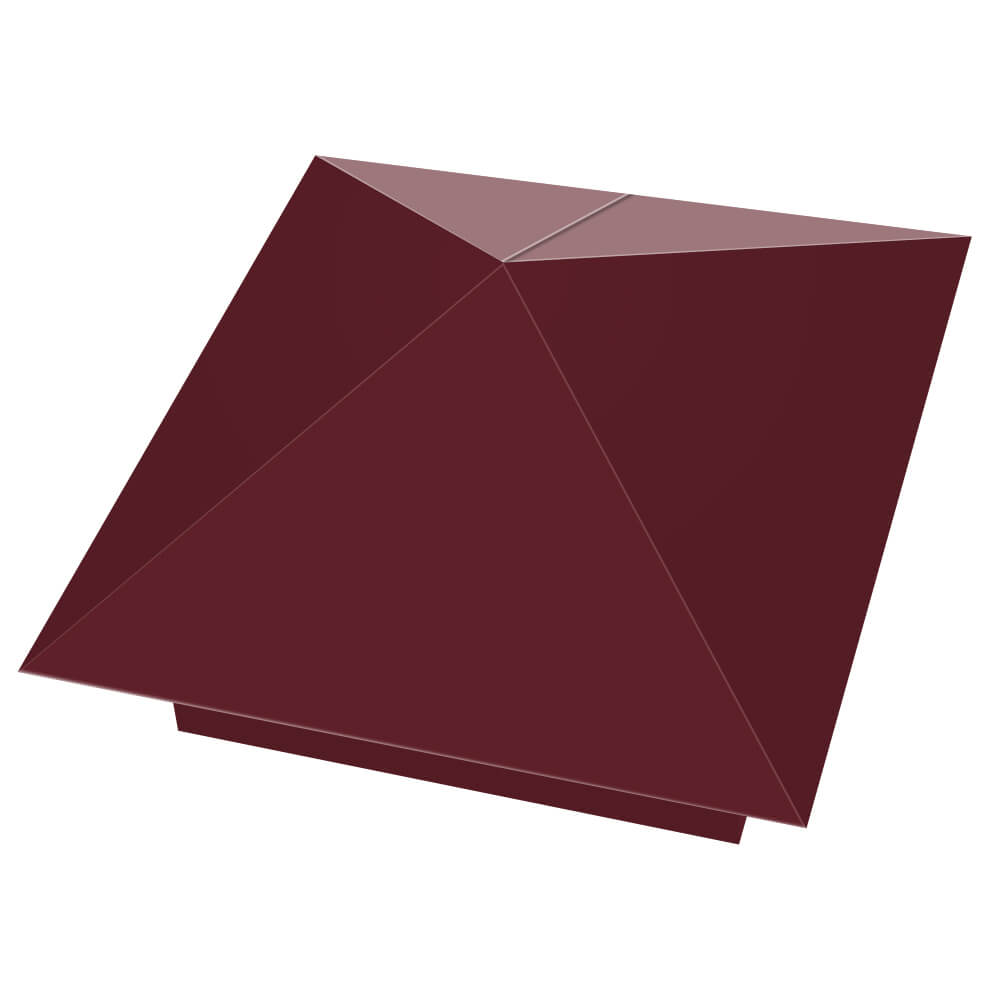 Колпак металлический 390х390мм RAL3005 Красное Вино заборный Москва фото