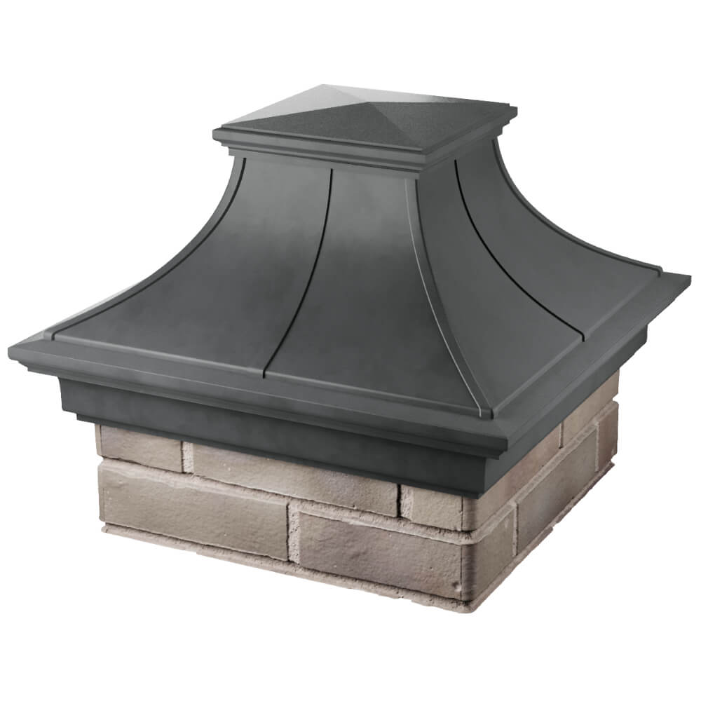 Колпак Zking Монблан Премиум Серый на столб 1.5х1.5 кирпича (385х385мм) в Москве фото