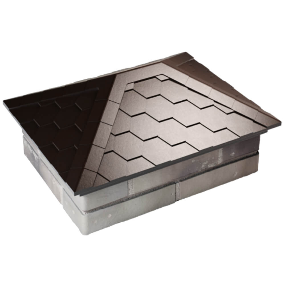 Колпак Zking Эверест Коричневый на столб 2х1.5 кирпича (520х390мм) Москва фото