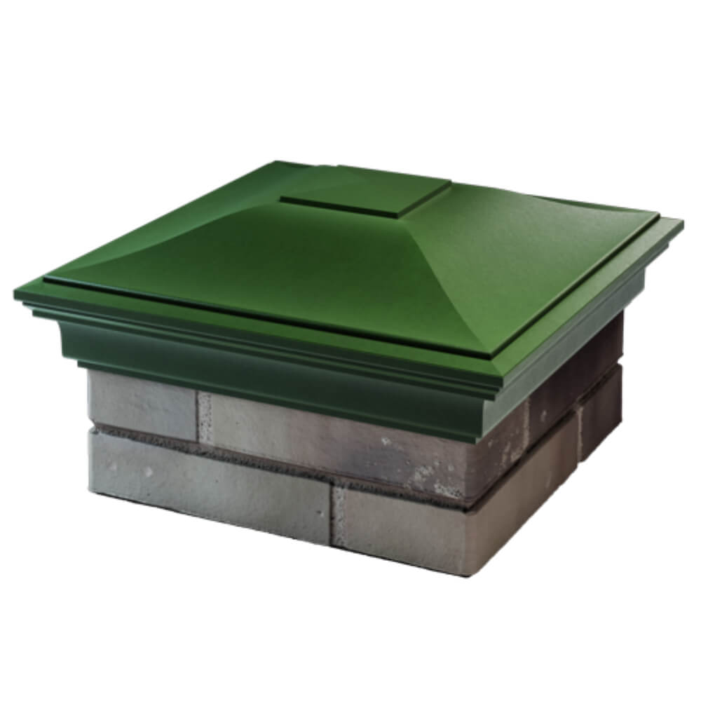 Колпак Zking Монблан Зеленый на столб 1.5х1.5 кирпича (385х385мм) в Москве фото