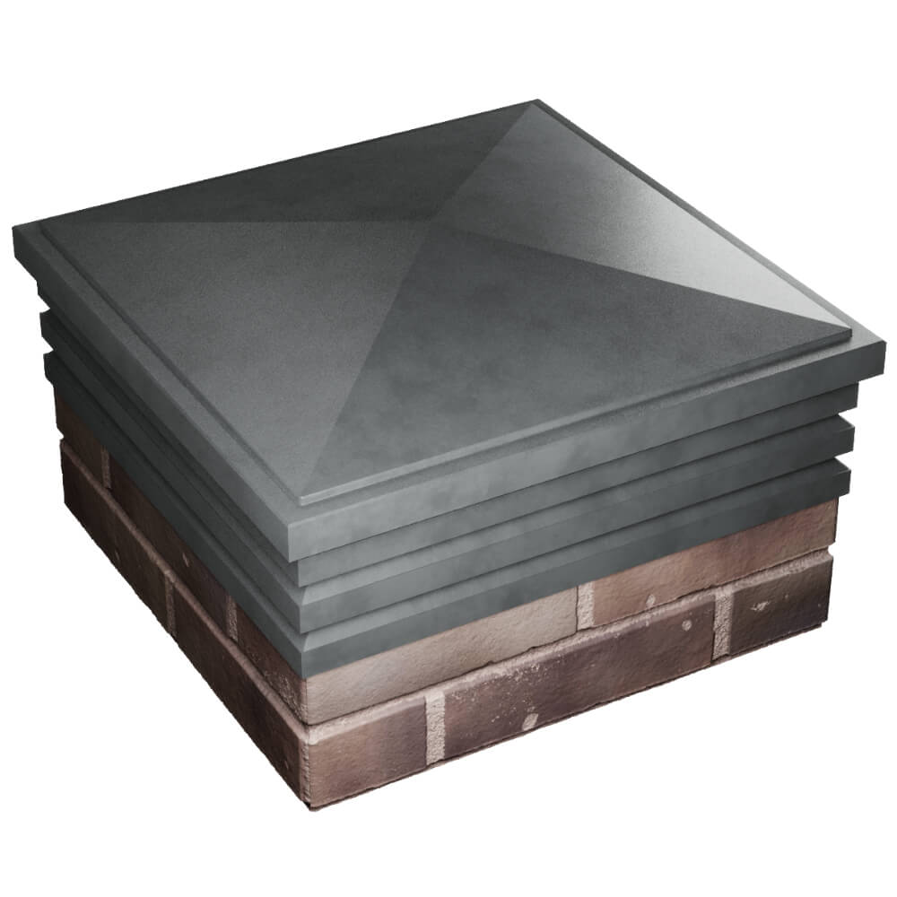 Колпак Zking Бона ХайТек Серый на столб 2х2 кирпича (513х513мм) в Москве фото