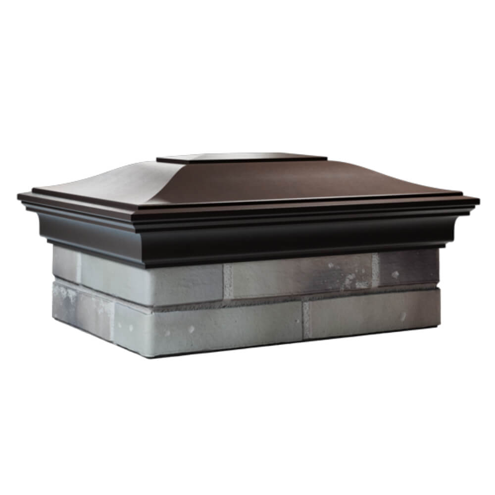 Колпак Zking Монблан Коричневый на столб 2х1.5 кирпича (515х385мм) в Москве фото