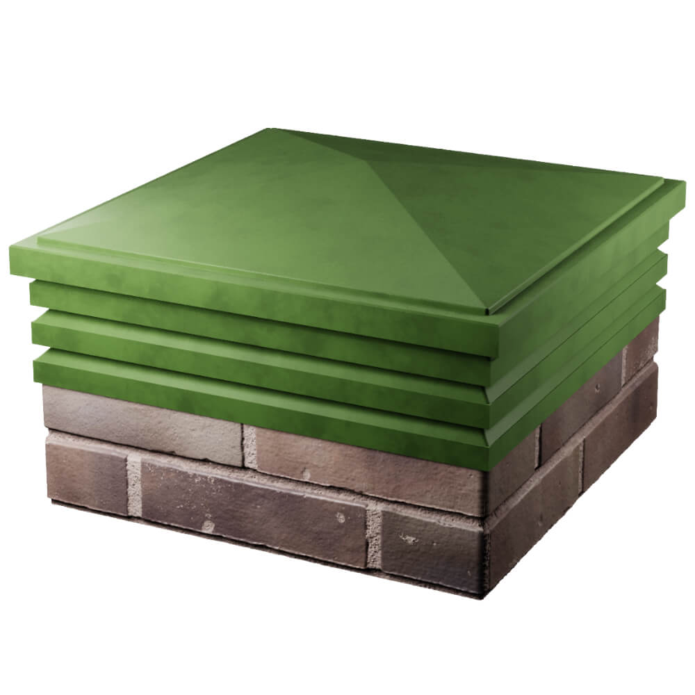 Колпак Zking Бона ХайТек Зеленый на столб 2х2 кирпича (513х513мм) в Москве фото