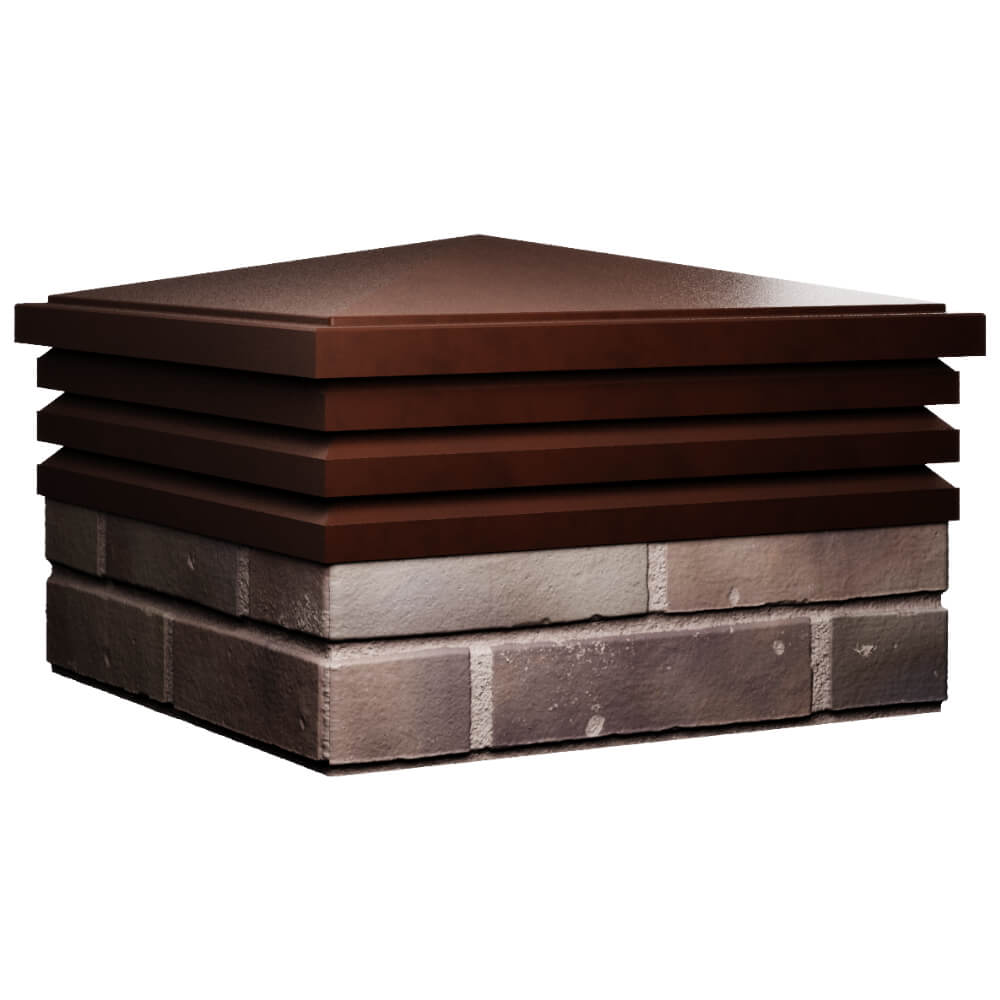 Колпак Zking Бона ХайТек Коричневый на столб 2х2 кирпича (513х513мм) в Москве фото